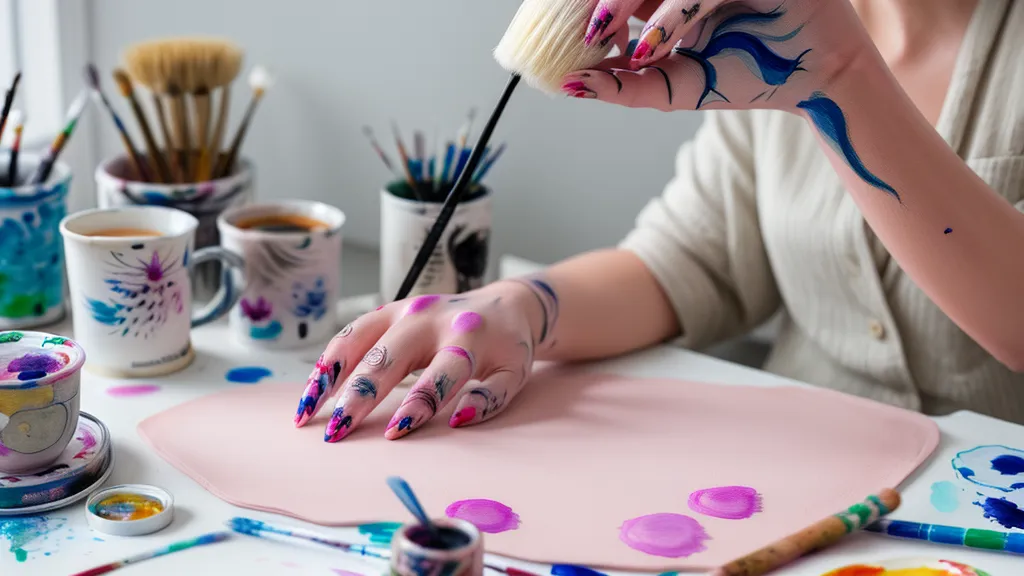 Lámpara LED de 48W curando un diseño de uñas con glitter