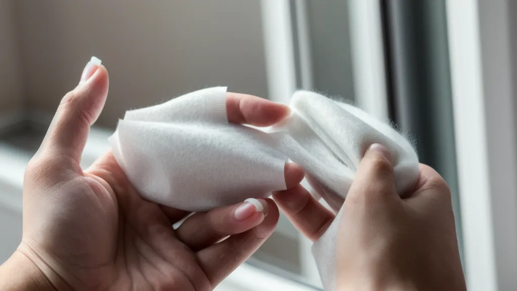 Limpieza de la uña con un wipe de celulosa sin pelusas