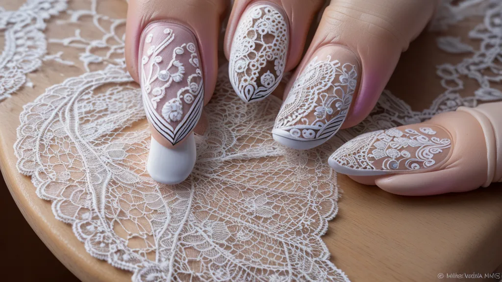 Proceso de curado de un diseño de encaje en lámpara LED de uñas