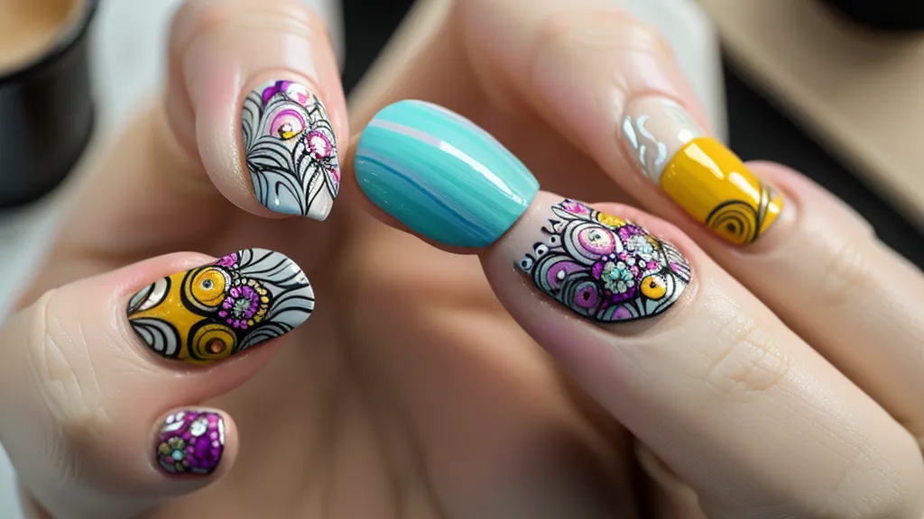 Diseño de uñas con relieve firme después de varios días de uso diario
